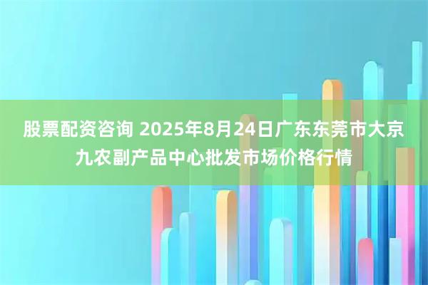 股票配资咨询 2025年8月24日广东东莞市大京九农副产品中心批发市场价格行情